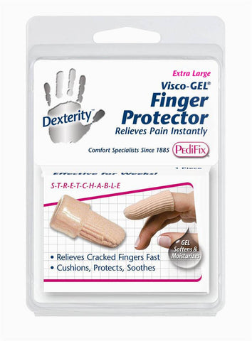 Pedifix Dexterity Fabric-covered Finger Protector with Visco-gel, X-Large (Pack of 2)