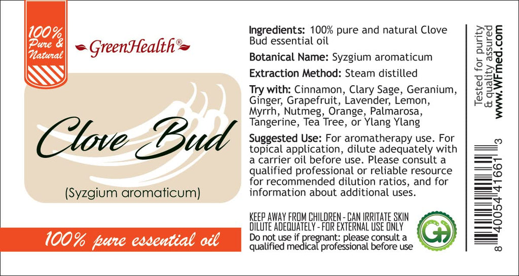 1 fl oz Clove Essential Oil (100% Pure & Uncut) - GreenHealth