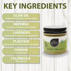All Good Goop Organic Skin Care Recovery Balm - All Purpose Ointment w/Calendula, Lavender, Beeswax - Chafing Cream, Dry Skin Sa