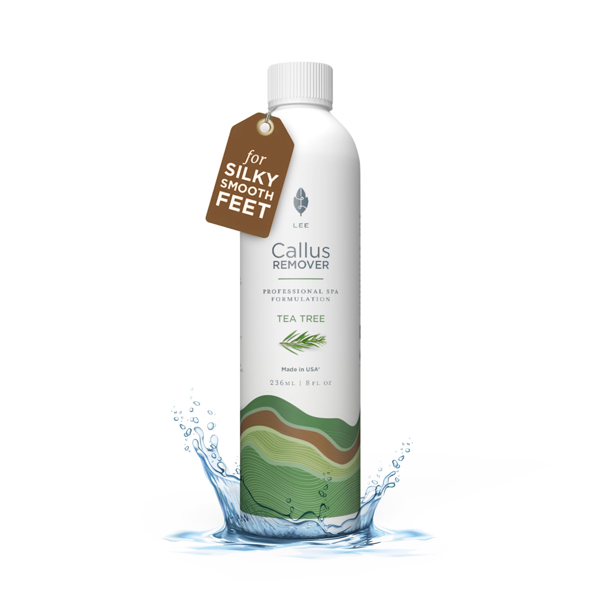 Lee Beauty Professional Callus Remover for Feet - Tea Tree, Powerful Formulation - Extra Strength Gel, Home Pedicure Foot Spa Re