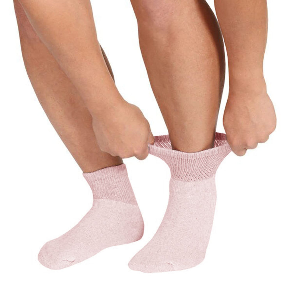 TZ Promise Women 6 Pairs Quarter Ankle Circulatory Diabetic Socks, Non Binding Top,Size 9-11