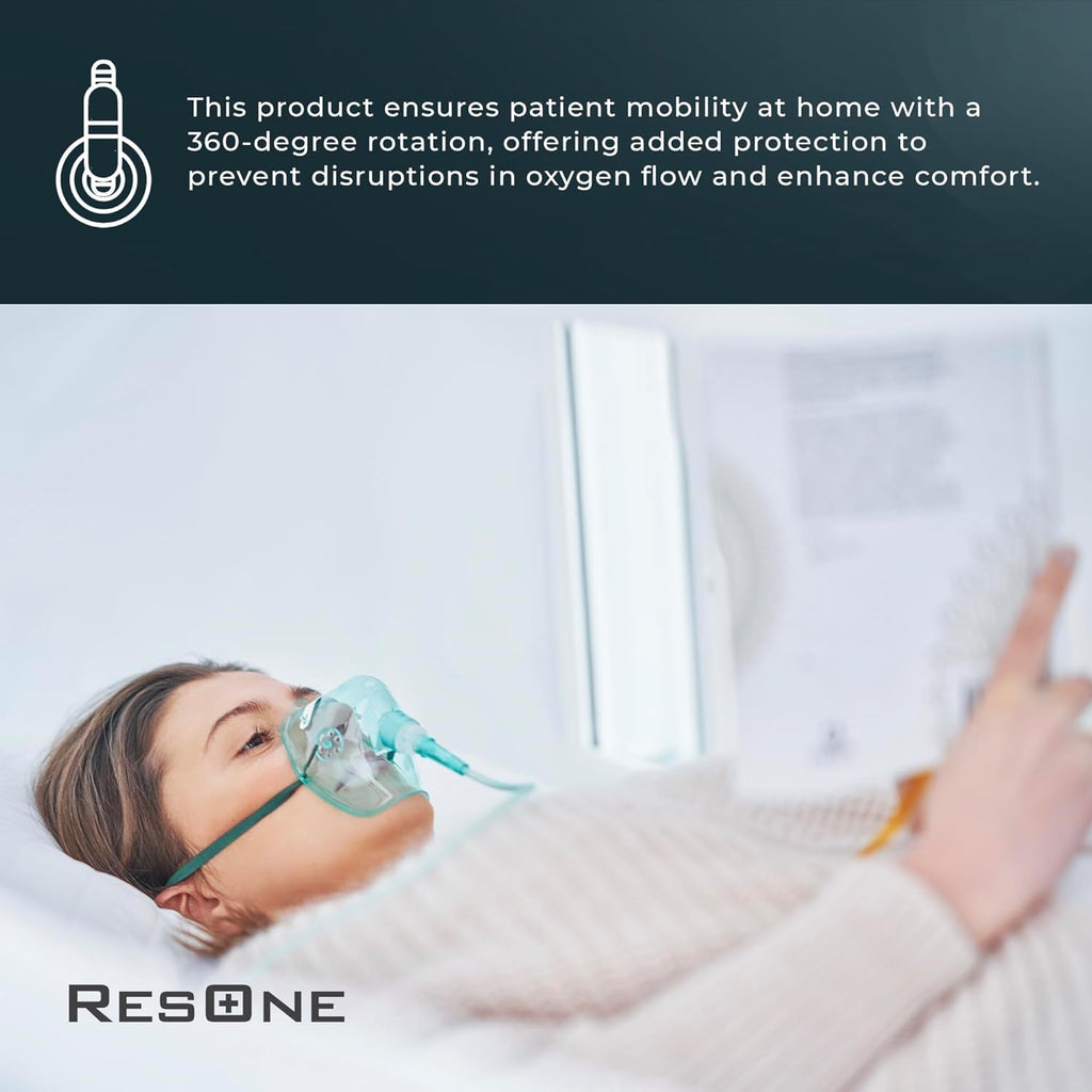 ResOne Oxygen Tubing Swivel Connectors 5-Pack, Cannula, Hose, Tube Connectors, Oxygen Line Splitter, Concentrator Supplies, 360-