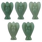 mookaitedecor Set of 5 Assorted Crystal Angel Figurines, 1.5 inch Mini Guardian Angel Statue Carving Pocket Stone Sculpture for