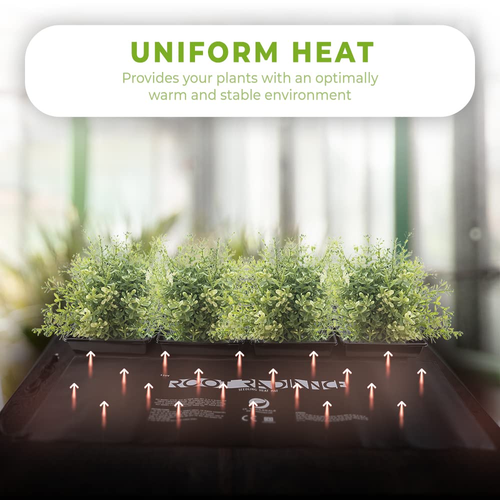 DL Wholesale Root Radiance Seedling Heat Mat Pad 48    x 20.75    for Plant Seed Starting, Indoor Germination Supplies Black, La