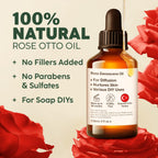 Kukka Rose Essential Oil for Skin, Face & Diffuser - 4 Fl Oz - 100% Pure Natural Rose Oil, Delicate Floral Scent, for Aromathera