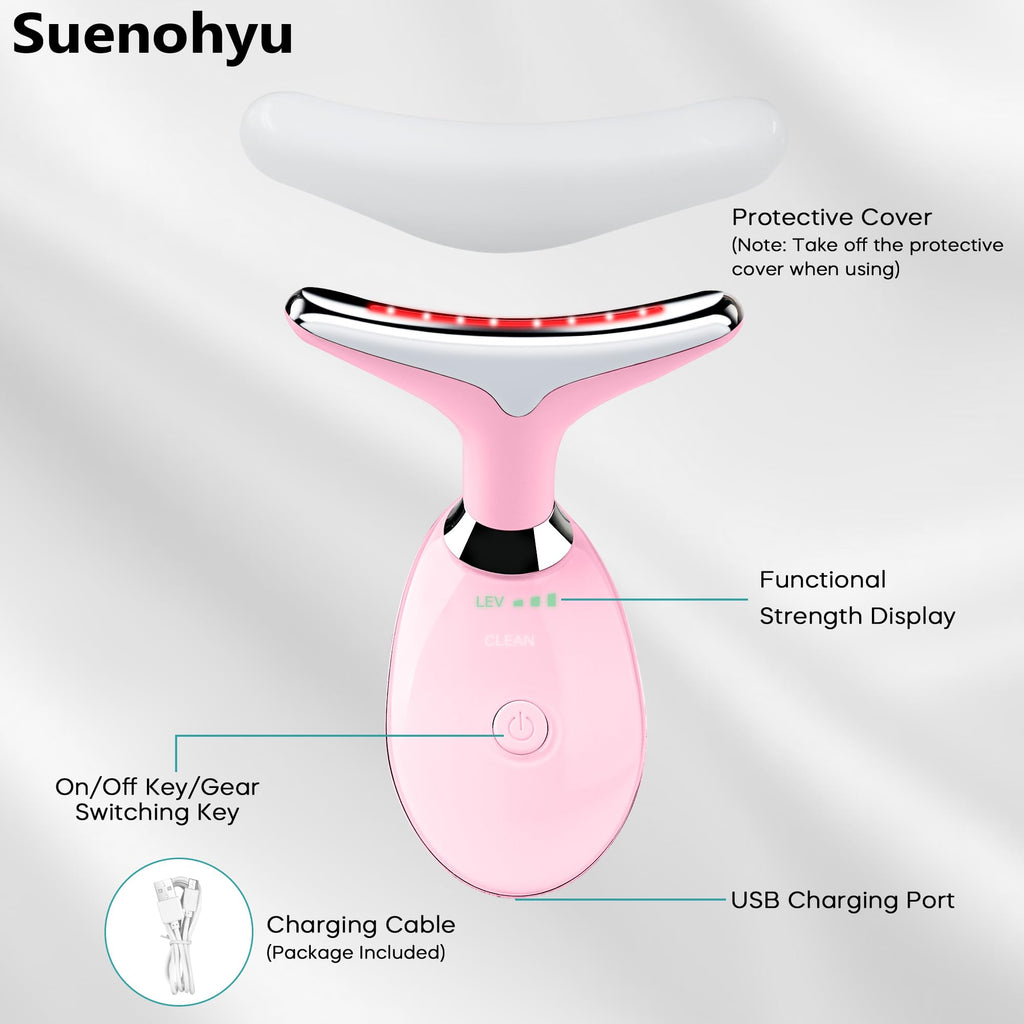 Facial Massager, Portable Face Neck Massager Wand for Skin Care(Light Pink)