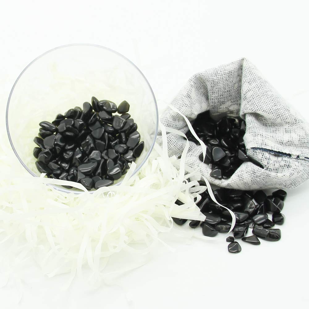 Orientrea 1.1lb Natural Crushed Obsidian Crystal Tumbled Chips-Healing Crystals Chips Bulk, Crushed Crystal Gemstones for Crafts