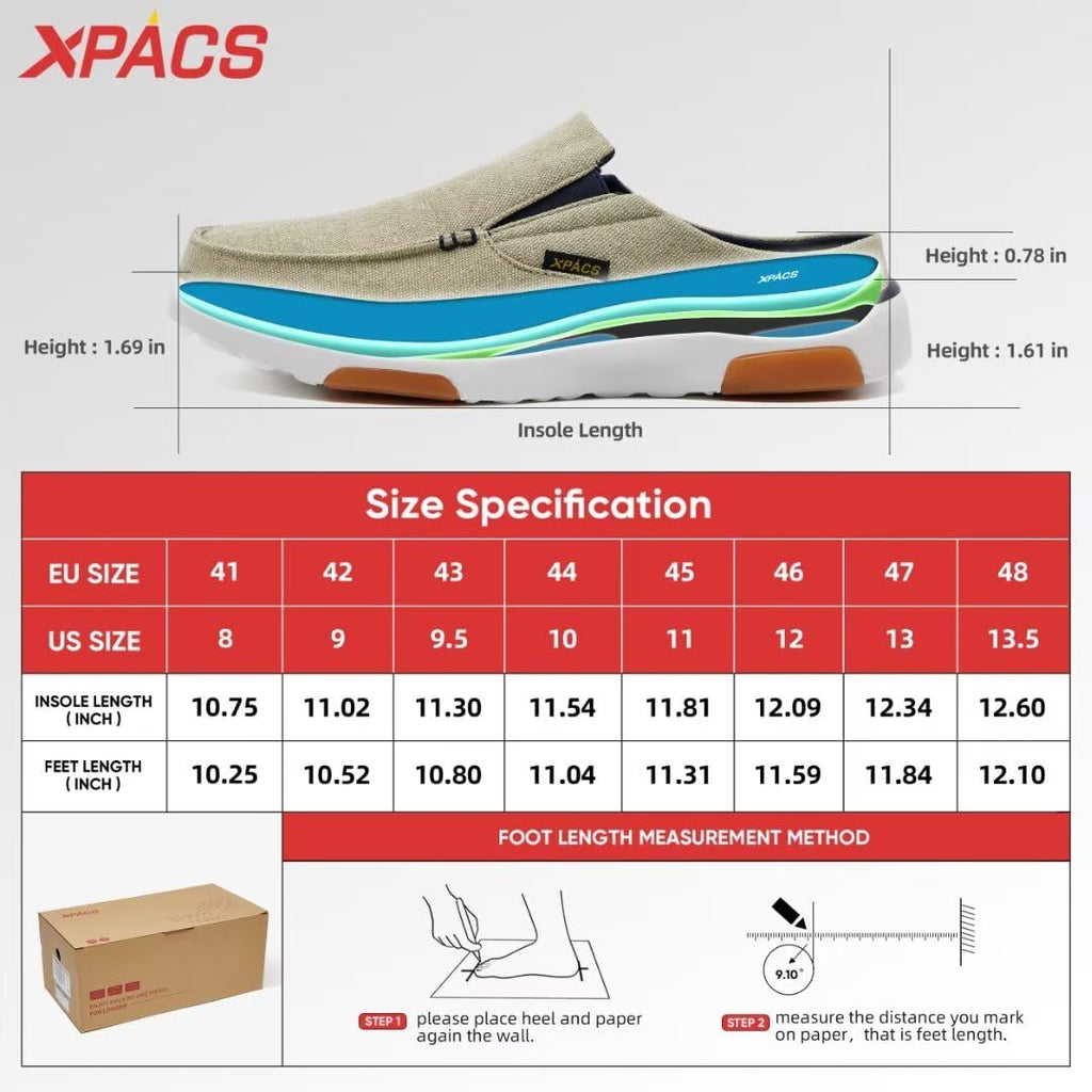 XPACS Mens Best Durable Supportive Walking Shoes for Hanging Out, Comfortable Orthopedic Slip-On Loafers for Diabetic Relief, No