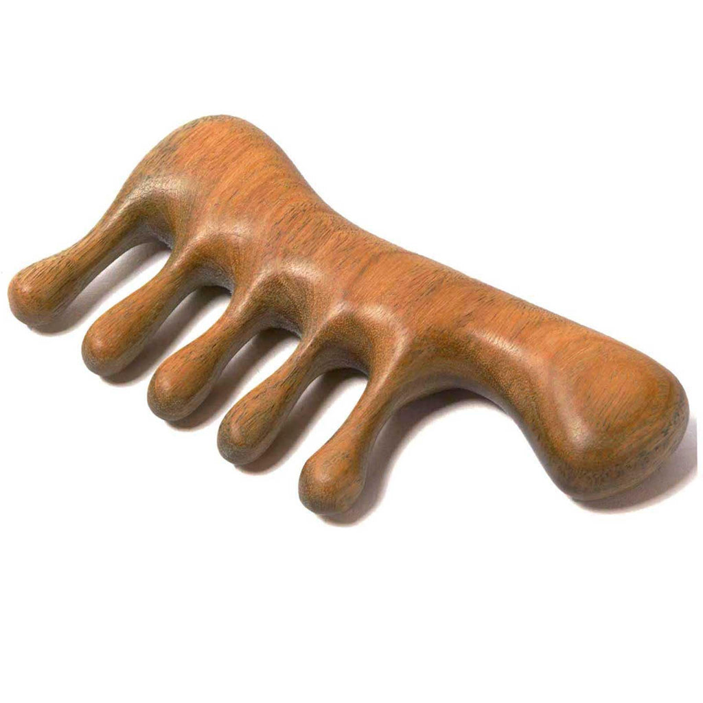 Moreinday Wooden Loc Comb - Scalp Massage, Gua Sha, Sandalwood Wood Head Massager for Hair Growth, Women and Men