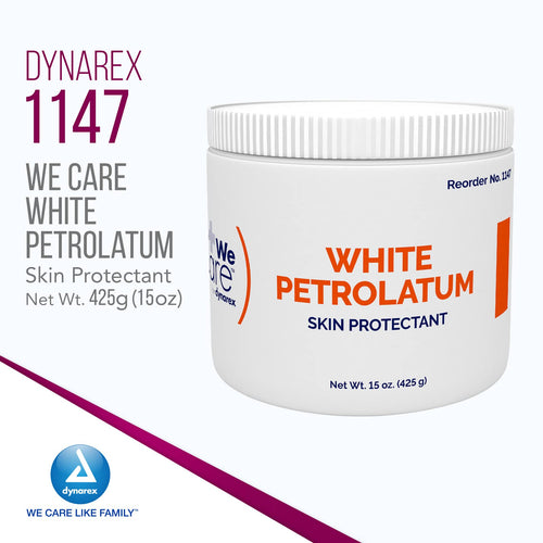 Dynarex White Petrolatum, Petroleum Jelly for Dry, Damaged or Cracked Skin, Soothing White Petroleum Jelly for Minor Skin Irrita