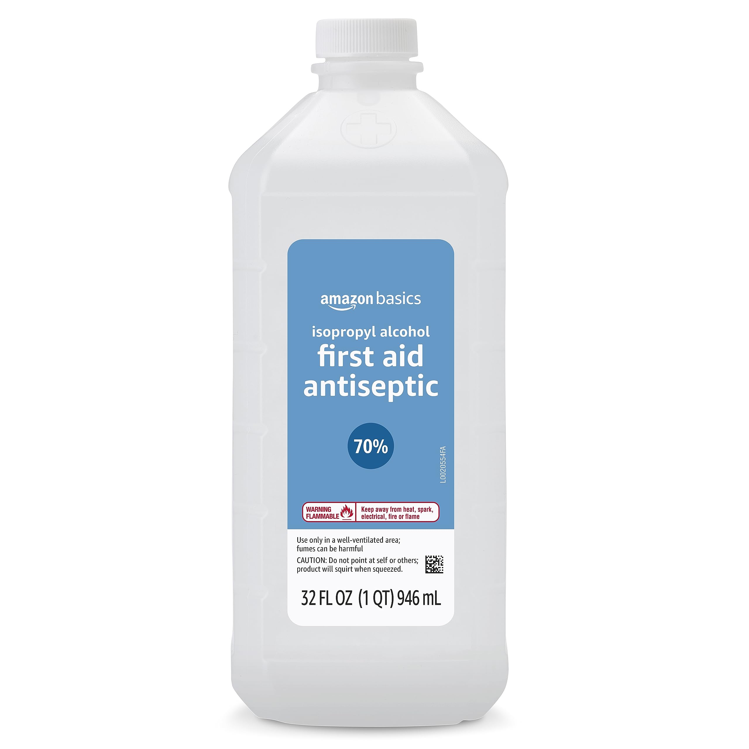 Amazon Basics 70% Isopropyl Alcohol First Aid Antiseptic for Treatment of Minor Cuts and Scrapes, Unscented, 32 Fl Oz (Pack of 1