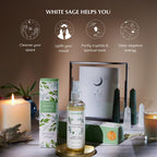 White Sage Smudge Spray by Aromafume | 100ml/3.3 oz | Sage for Cleansing Negative Energy & Protection | Non-Toxic Room Spray | N