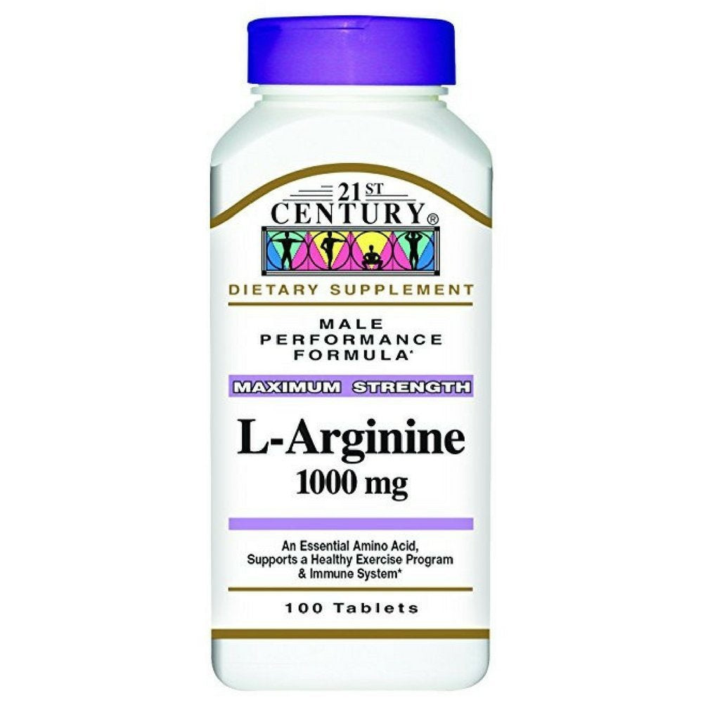 21st Century L-Arginine 1000mg, Maximum Strength 100 ea (Pack of 4)