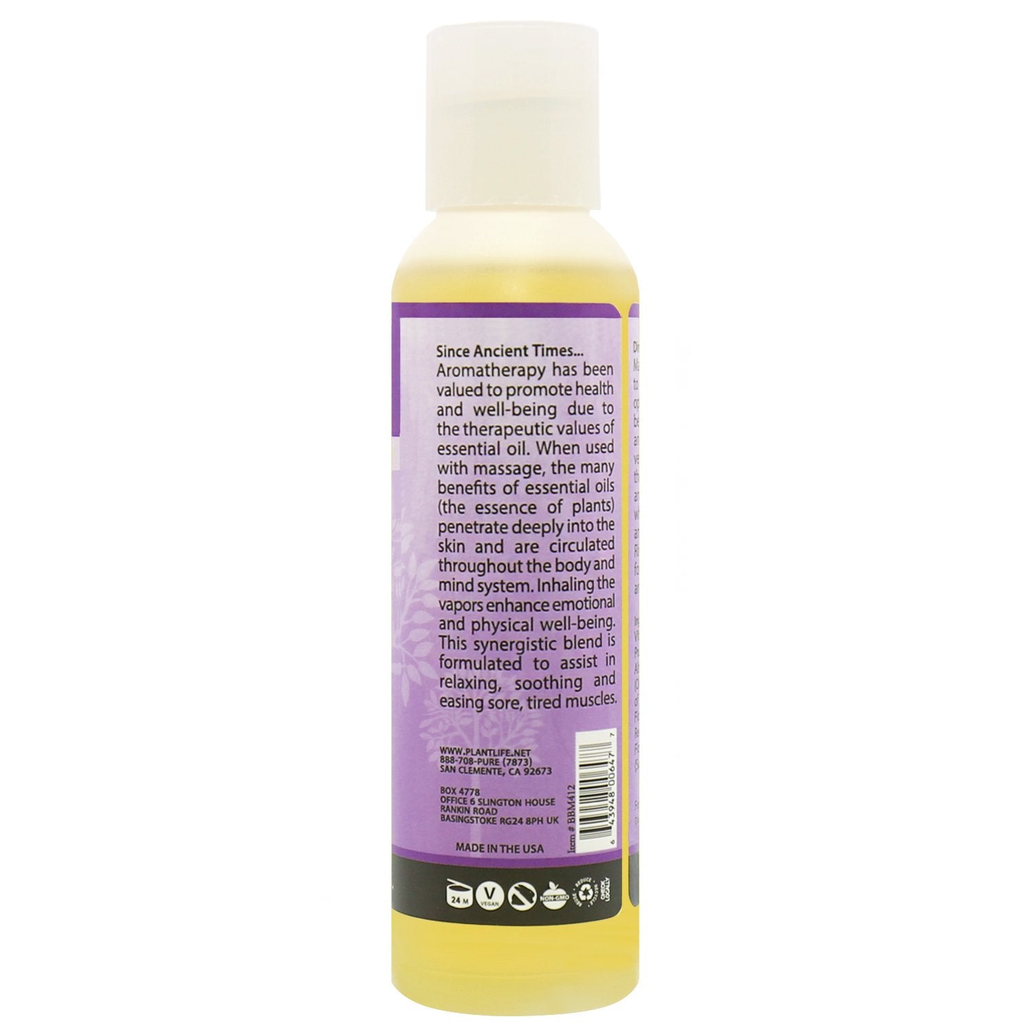 Plantlife Sore Muscle Massage Oil - Absorbs Deeply into The Skin and is Circulated Throughout, Providing Optimum Benefit to The