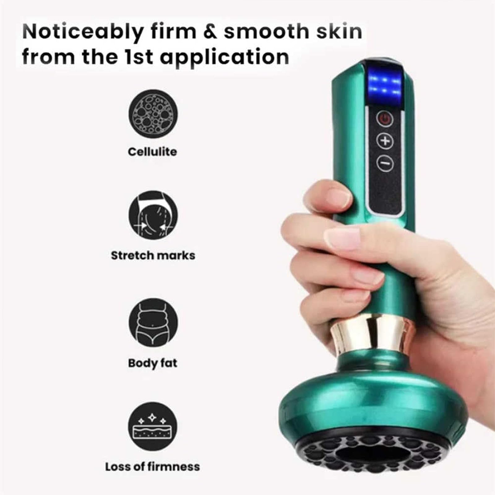 Glowfit Cellulite Massager, Rechargeable & Cordless Anti-CeIIulite Massage Tool for Body Sculpting Abdomen, Waist, HIPS, Arms &