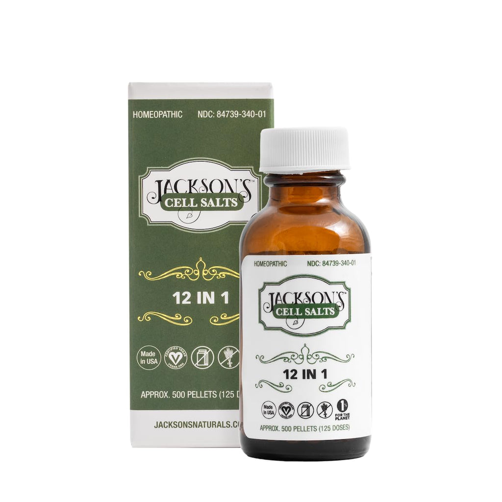 Jacksons 12-in-1 Cell Salt (500 Pellets of Size 30) - Certified Vegan, Lactose-Free All 12 Cell Salt Combination