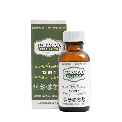 Jacksons 12-in-1 Cell Salt (500 Pellets of Size 30) - Certified Vegan, Lactose-Free All 12 Cell Salt Combination