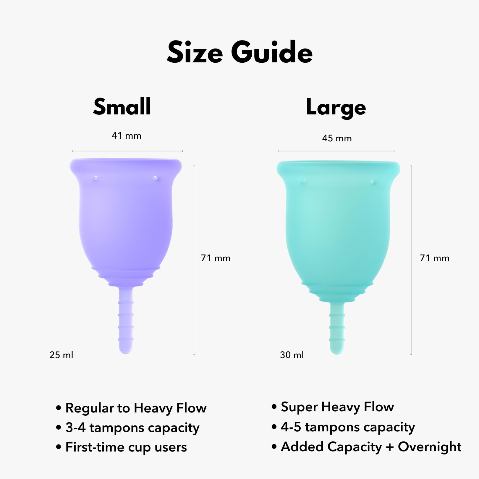 Lena Menstrual Cup - Reusable, Soft Silicone, Light & Heavy Flow, Beginner Use - Ideal Alternative to Tampons, Pads, Period Unde