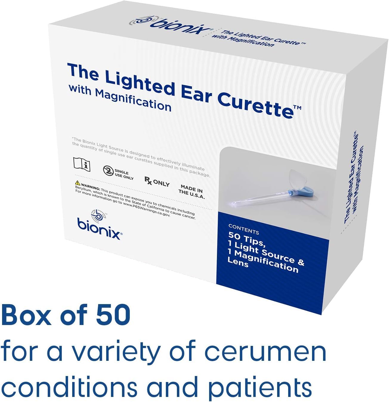 Bionix - Lighted Ear Curette Variety Pack, Earwax Removal Kit, Helps Remove Wax Buildup, Safe Earwax Removal, Convenient & Easy-