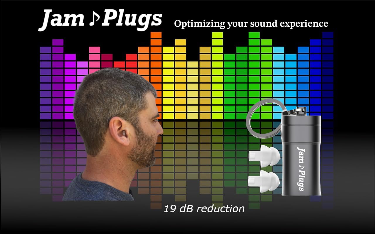 JamPlugs High Fidelity Ear Plugs for Concerts - Comfortable & Reusable (1 Pair)