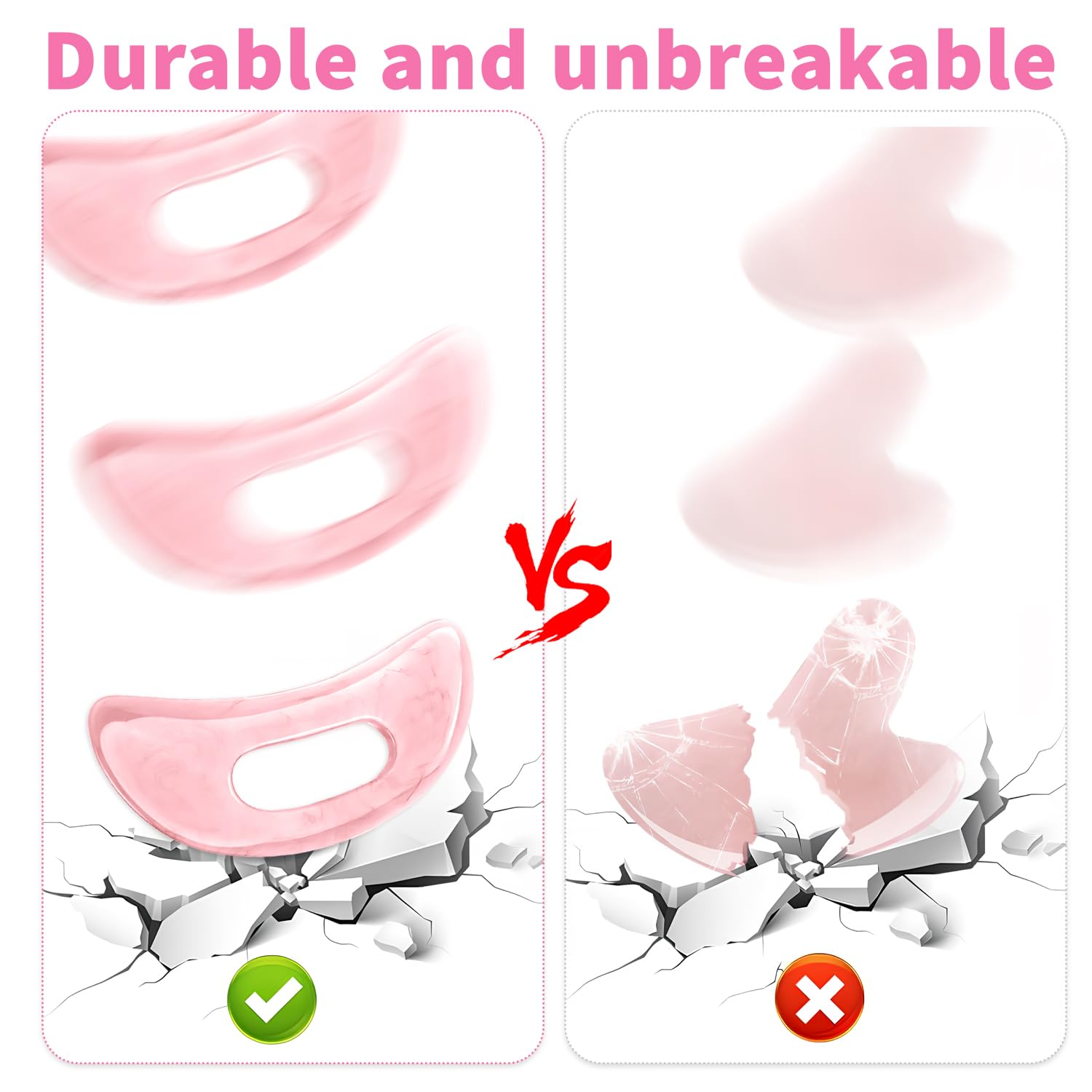 Qiifaiikooii Large Gua Sha Massage Tool for Body Back,Lymphatic Drainage Anti Cellulite,Resin(Pink/7.1In)