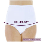 Wearever (3-Pack) Womens White Cotton Comfort Regular Absorbency (0.5 Cup) Incontinence Panties 3X (Fits Hip Sizes: 49-51)