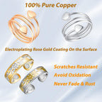 Vicmag Copper Magnetic Ring for Women, Magnetic Rings Ladies Fingers Thumb 100% Solid Pure Copper Jewelry Gift Adjustable(4PCS L