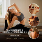 Gya Labs Frankincense and Somali Myrrh Essential Oil Roll on - 100% Pure Natural Frankincense for Face, Myrrh for Skin, Body Ach
