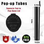 Frienda 116mm Black Plastic Tubes Bulk Plastic Tube 150/300/600 Pcs Waterproof Sealing Container Vial Pill Empty Holders with Li