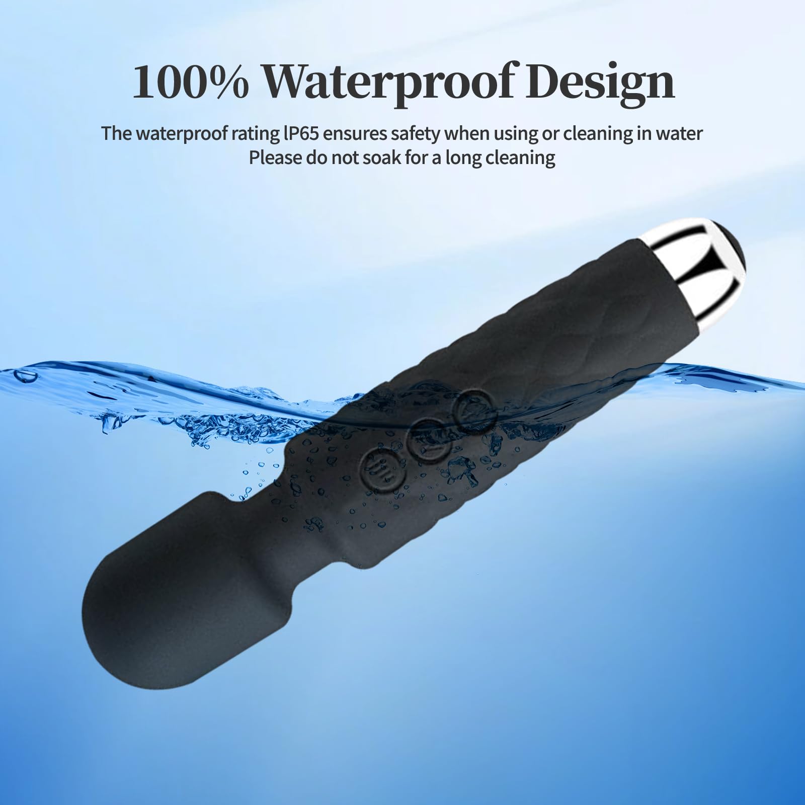 Vibrating Shoulder Muscle Massager, USB Rechargeable, Waterproof, 20 Speeds, 8 Vibration Modes, Mini, Travel Size (Black)