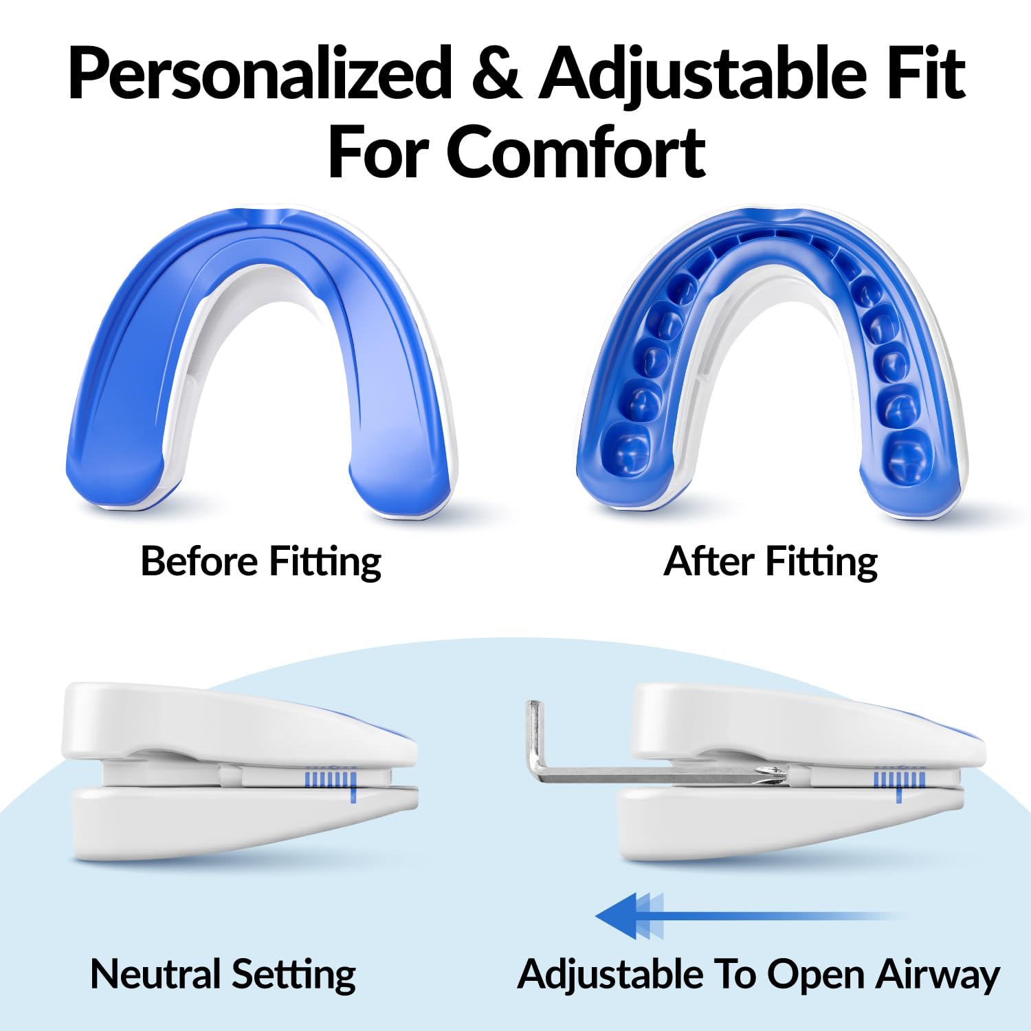 VitalSleep Anti-Snoring Mouthpiece, Comfortable & Adjustable Snore Guard, Quiets Snoring, USA Made, BPA Free & FDA Cleared Anti-