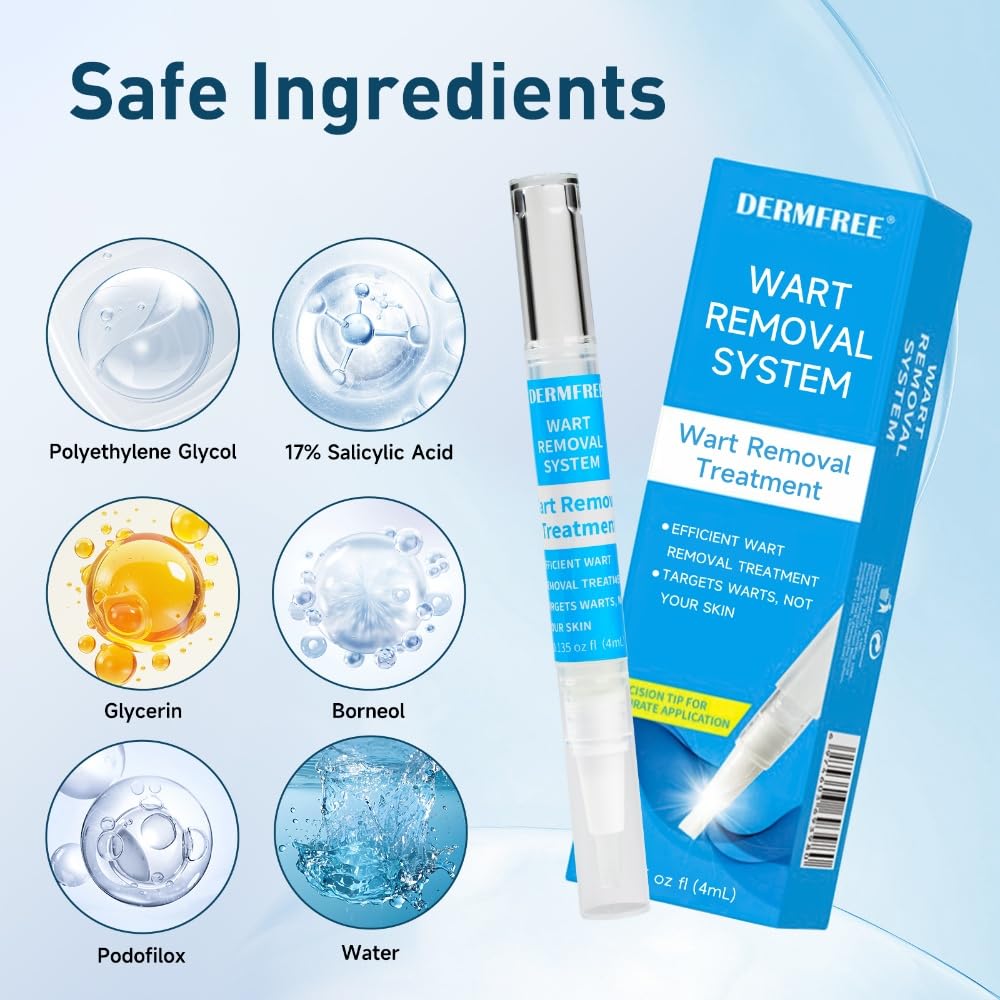 Wart Remover Liquid for Body - Skin Tag Removal Serum with Precise Applicator, Removes Plantar Warts, Gentle Natural Herbal Form