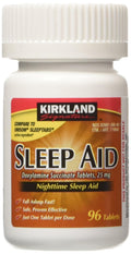 Kirkland Signature Sleep Aid Doxylamine Succinate 25 Mg, 96-Count (1 Bottle) Nighttime Sleep Aid