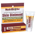 NutriBiotic - Skin Ointment .5 Fl Oz | with GSE, Lysine, Beeswax, Echinacea, Goldenseal, Vitamin E & More | for Minor Skin Irrit
