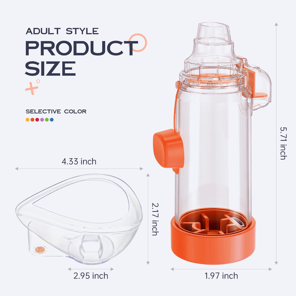 Handheld Inhaler Spacer for Infants, Children, and Adults - Anti-Static - Portable Design for Home, School, and Travel - Soft Si