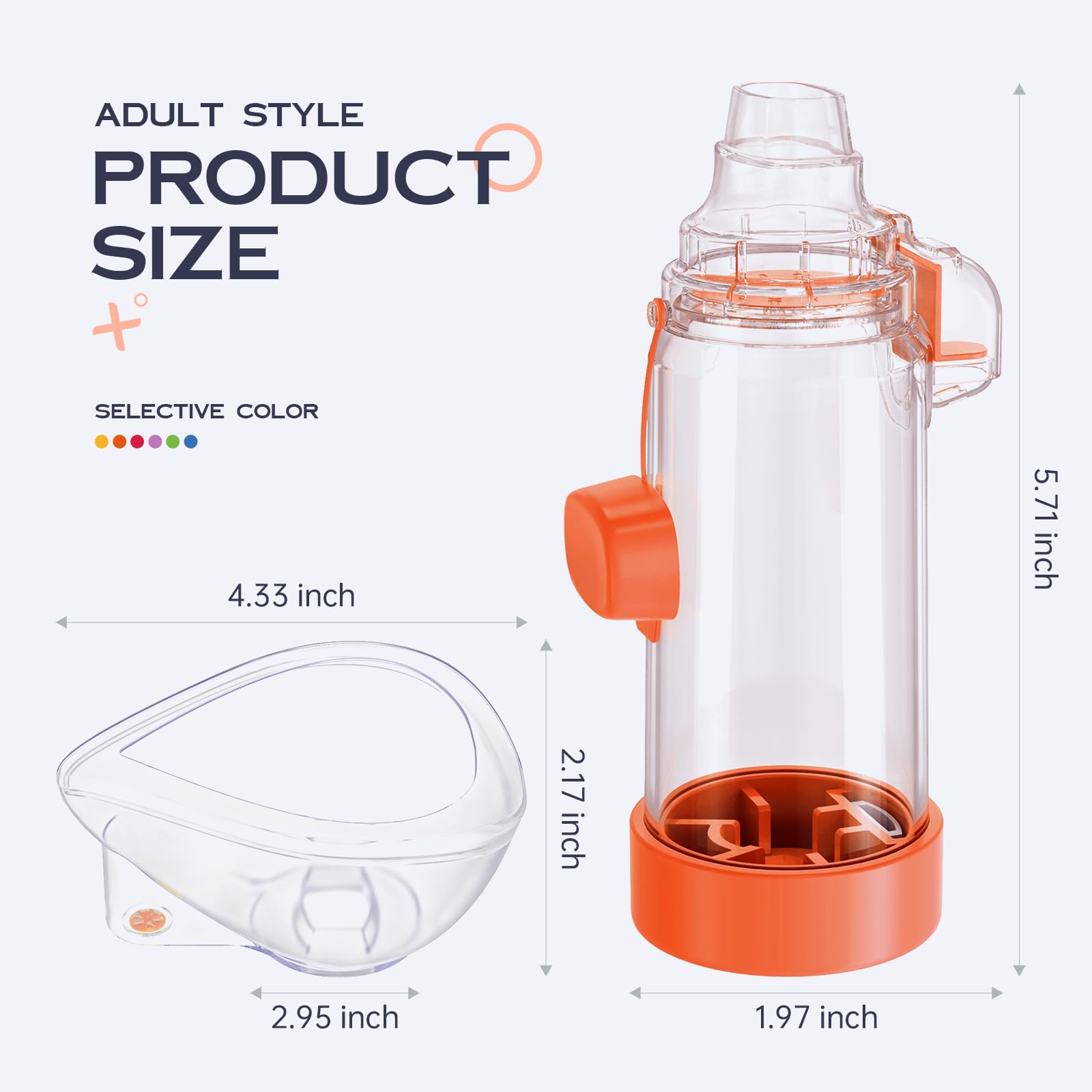 Handheld Inhaler Spacer for Infants, Children, and Adults - Anti-Static - Portable Design for Home, School, and Travel - Soft Si