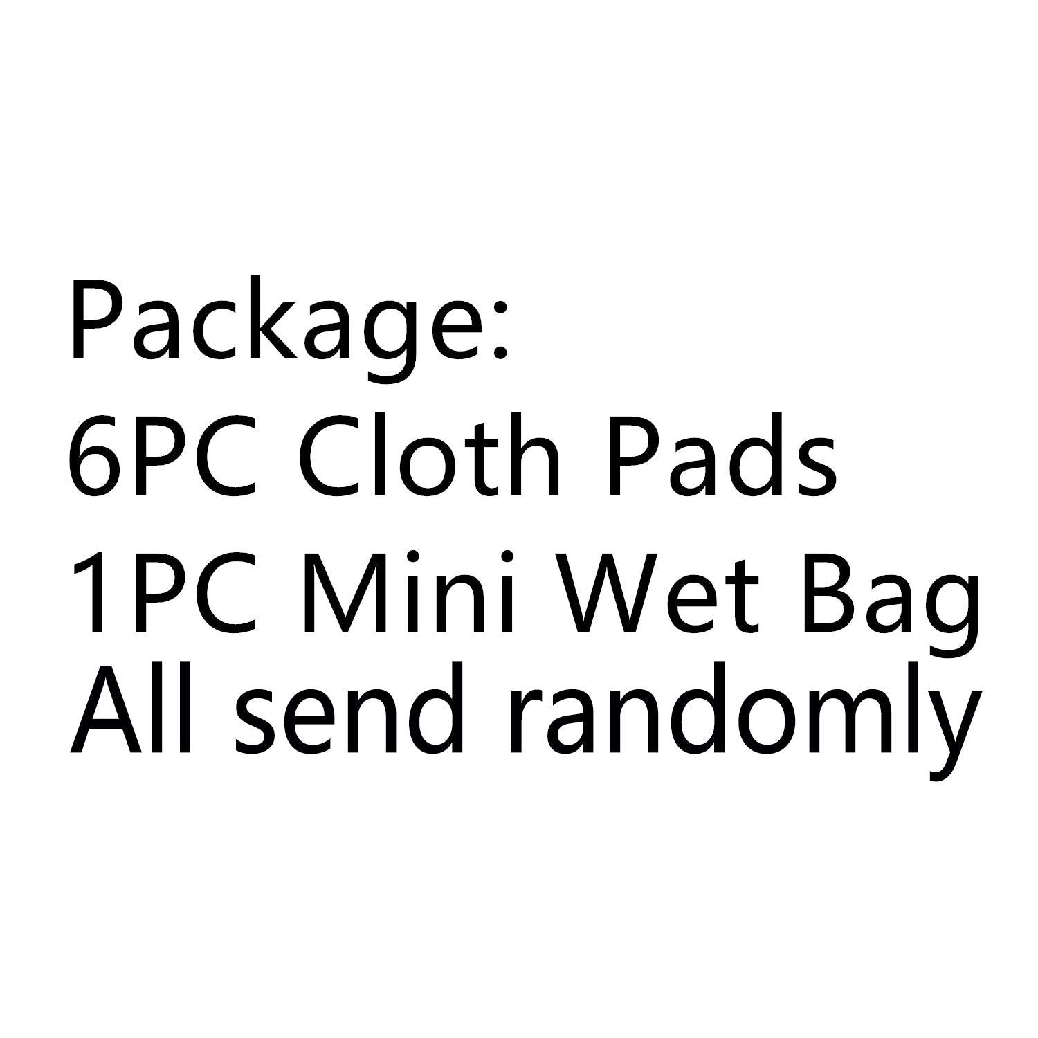 7pcs/Set Including 1pc Mini Wet Bag +6pcs Bamboo Charcoal Cloth Menstrual Pads/Reusable Sanitary Pads/Mama Panty Liners (All Ran