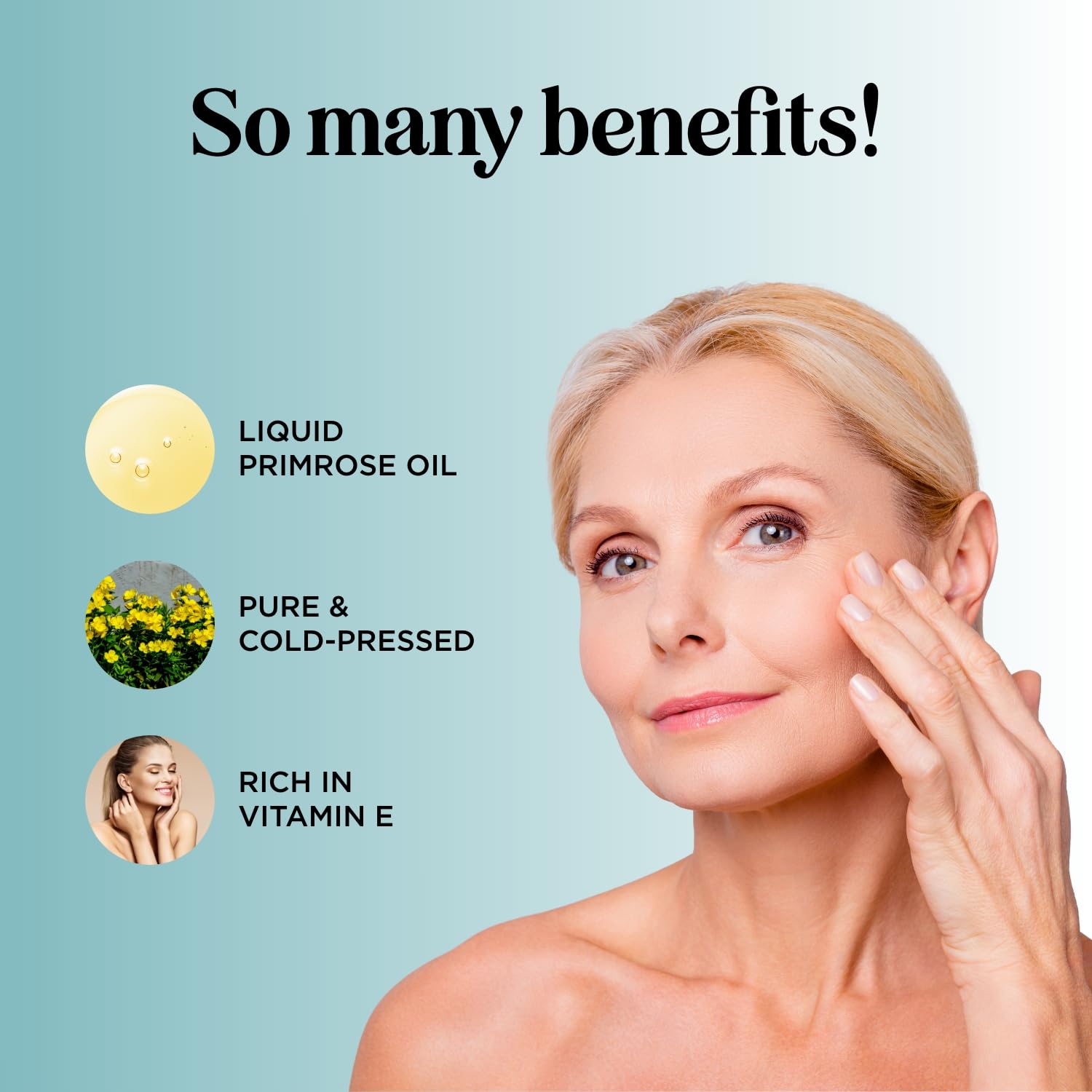 Pure Evening Primrose Oil for Skin - Cold Pressed Natural Face Moisturizer and Nourishing Hair Oil - Use in DIY Skin Care for Dr