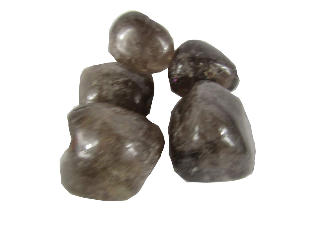 CircuitOffice 5 Piece Smoky Quartz Tumbled Stones (0.75 - 1.25) - Healing Stones, Metaphysical Healing, Chakra Stones for Wicca,