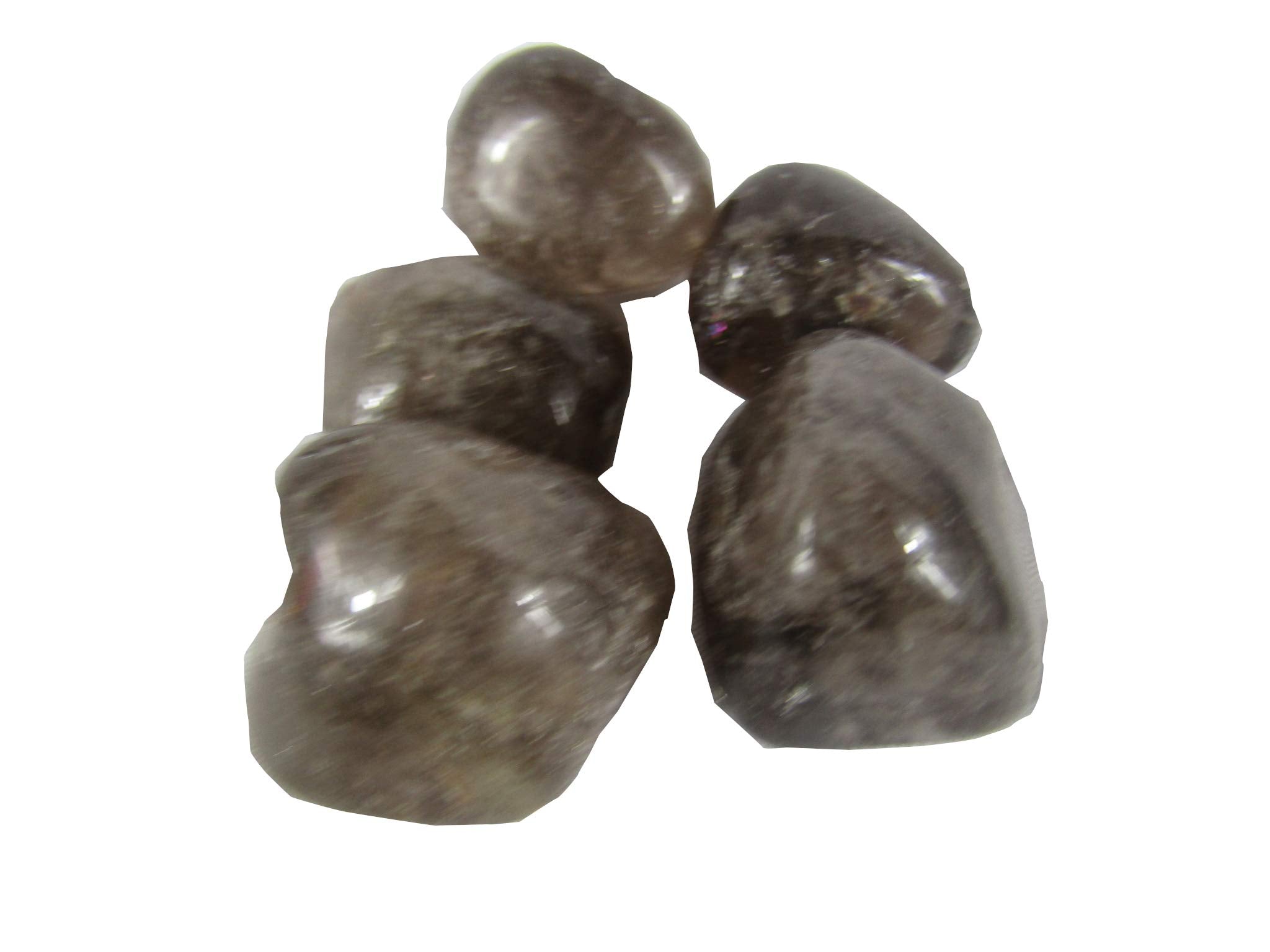 CircuitOffice 5 Piece Smoky Quartz Tumbled Stones (0.75 - 1.25) - Healing Stones, Metaphysical Healing, Chakra Stones for Wicca,