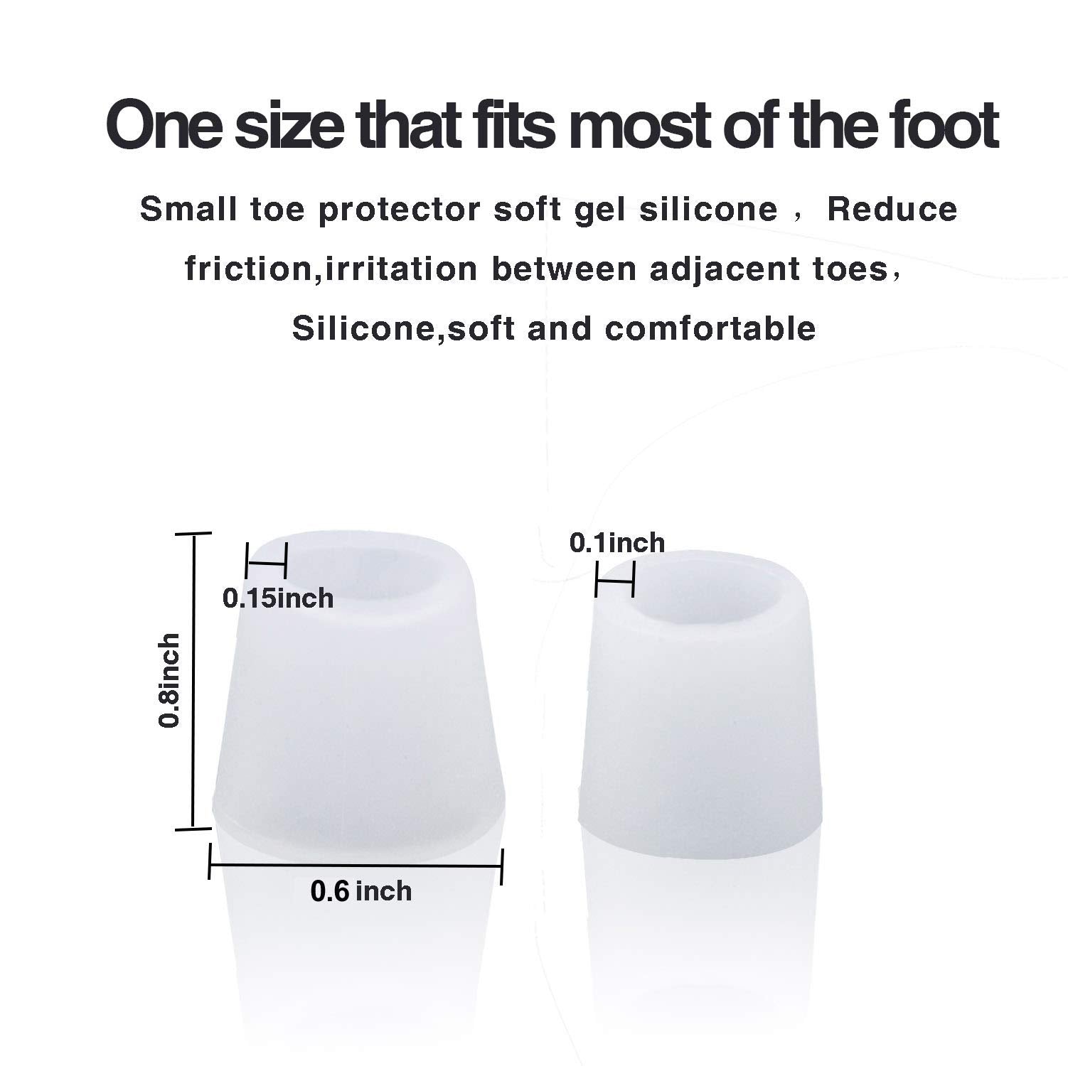 Povihome Gel Toe Protector, Toe Sleeves for Blister, Sore Corns, Prevent Friction from Shoes (3 Pairs Thin + 2 Pairs Thick)