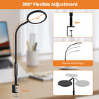 LASTAR LED Desk Lamp with Clamp, Remote Control & Touch, Desk Lamp for Home Office 5 Brightness/4 Colors/4 Timer/Memory/ 360 Fle