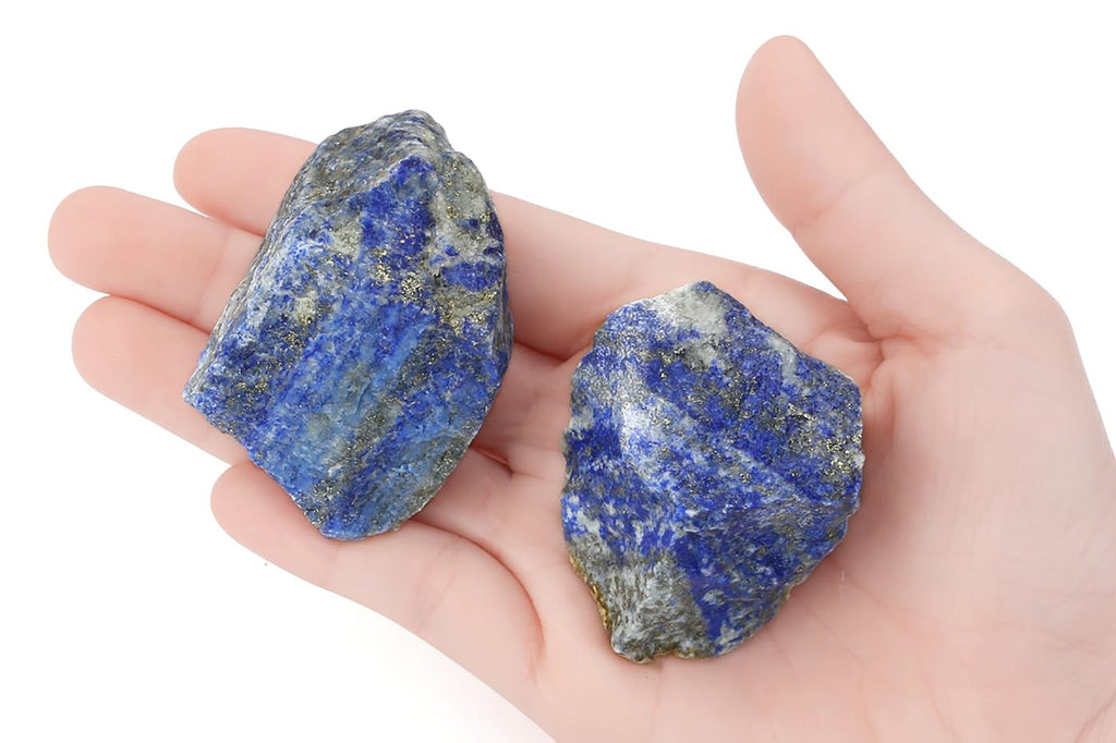 NUKAYAI 2Pcs Lapis Lazuli 1.8-2.2 Large Raw Natural Crystals Rough Stones Healing Crystal Lapis Lazuli Stone Rocks for DIY Cabbi