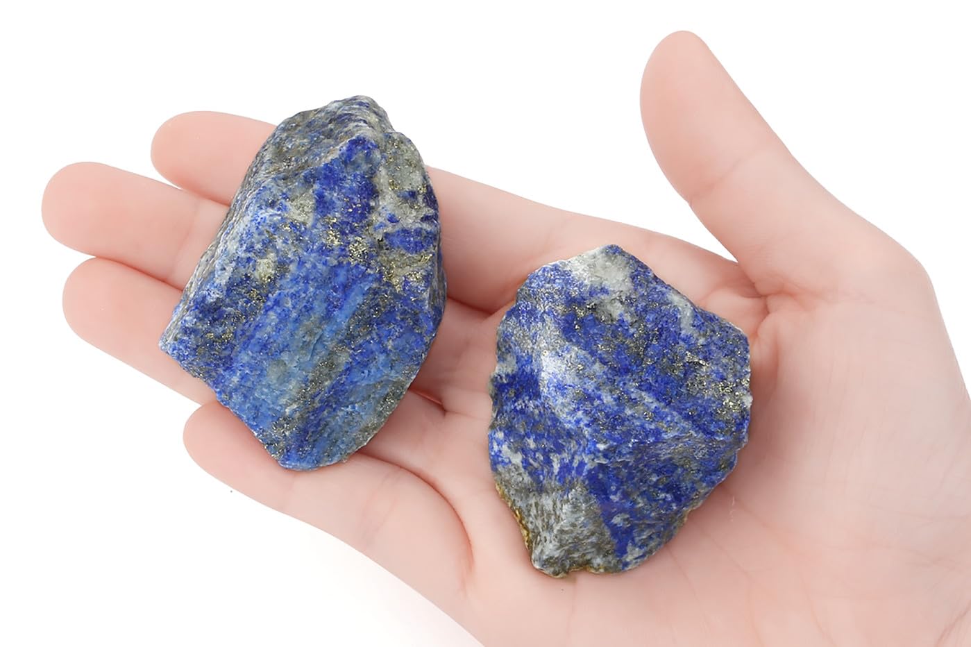 NUKAYAI 2Pcs Lapis Lazuli 1.8-2.2 Large Raw Natural Crystals Rough Stones Healing Crystal Lapis Lazuli Stone Rocks for DIY Cabbi