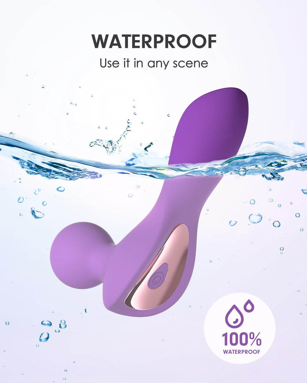 Pinkmini Electric Facial Massager for Face and Neck, Powerful - Waterproof - Handheld Mini Massage Tool (Purple)