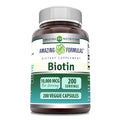 Amazing Formulas Biotin 10,000 Mcg Supplement | 200 Veggie Capsules | Non-GMO | Gluten-Free | Made in USA | Suitable for Vegetar