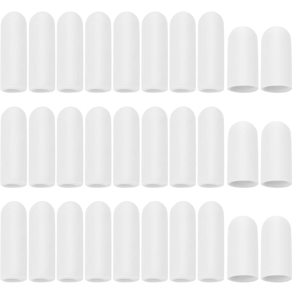 Frienda 30 Pieces Gel Finger Protector Cots Silicone Cover Cap Sleeves for Finger Cracking Trigger Support(White)