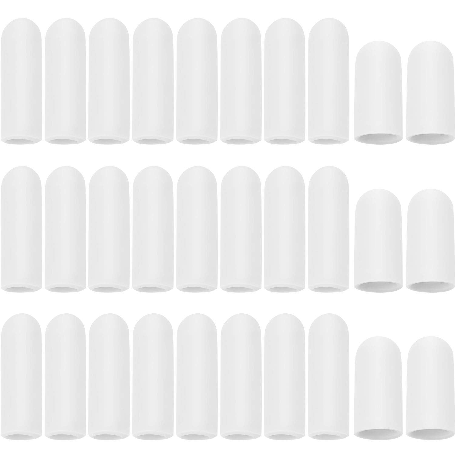 Frienda 30 Pieces Gel Finger Protector Cots Silicone Cover Cap Sleeves for Finger Cracking Trigger Support(White)