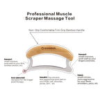 Greenstalk Stainless Steel Gua Sha Muscle Scraper Tool for Muscle Relief, Wooden Massage Tools,Body Guasha Tool, Portable Body S