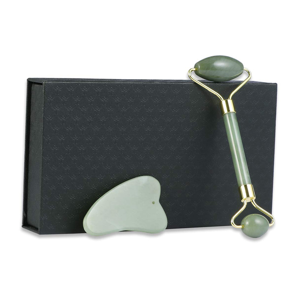Gua Sha Facial Tools Guasha Tool Gua Sha Jade Stone for Face Skincare Facial Body Acupuncture Relieve Muscle Tensions Reduce Puf